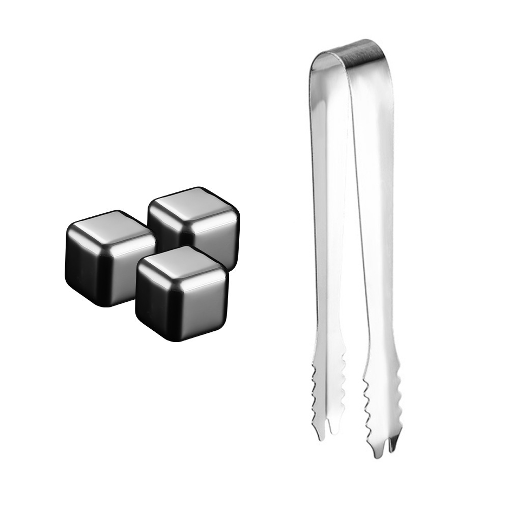 304 Stainless Steel Ice Cube Ice Wine Set Beer Beverage Whiskey Set Recyclable Metal Quick-Frozen Ice Cubes