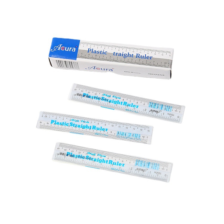 30cm transparent ruler plastic ruler 152030cm organic ruler PP soft ruler white edge ruler cross-border ruler