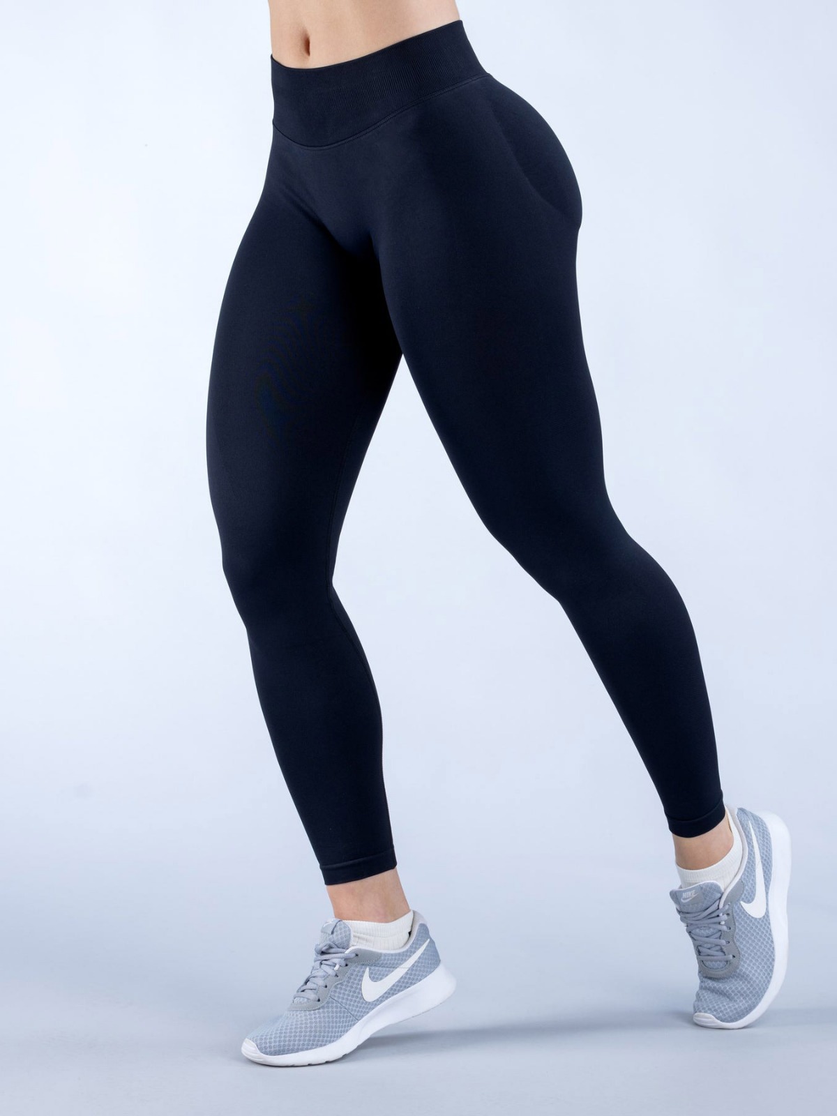 Cross-border Amazon Three-section Waist Smocked Butt-lifting Seamless Low-waist Nine-point Pants Yoga Pants Fitness Pants