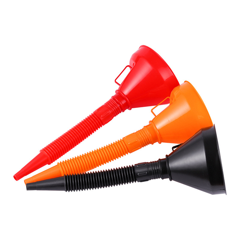 Factory direct supply car and motorcycle refueling funnel gasoline engine oil with strainer thickened plastic funnel 135mm black