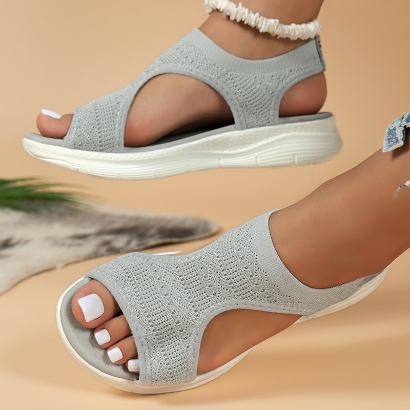 Open toe in stock 2024 autumn fish toe casual sleeve fashion sandals low heel women's shoes origin supply plus size sports