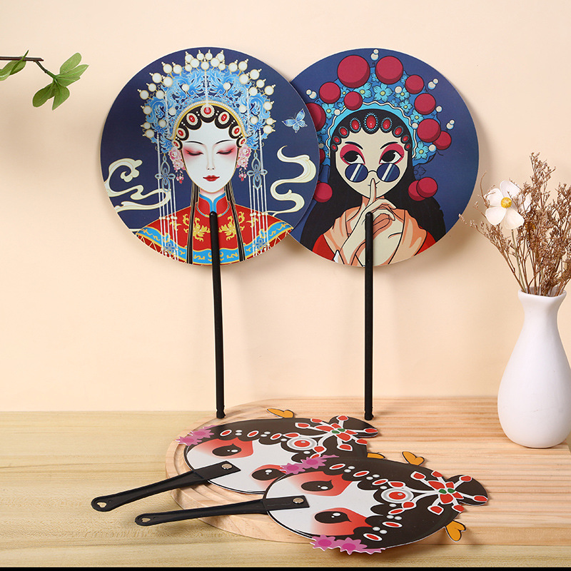 Advertising fan custom plastic cartoon handle rivet fan hospital education enrollment advertising fan custom pp fan