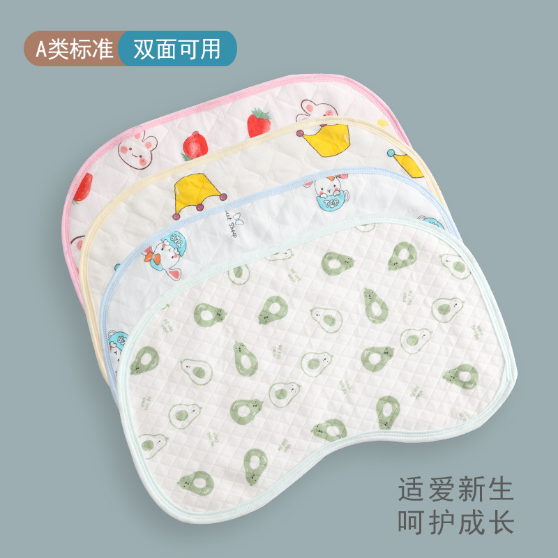 Newborn Baby Flat Pillow Newborn Baby Small Pillow Towel Summer Breathable Cool Pillow Towel Baby Cloud Pillow Sweat Absorbing Ice Silk