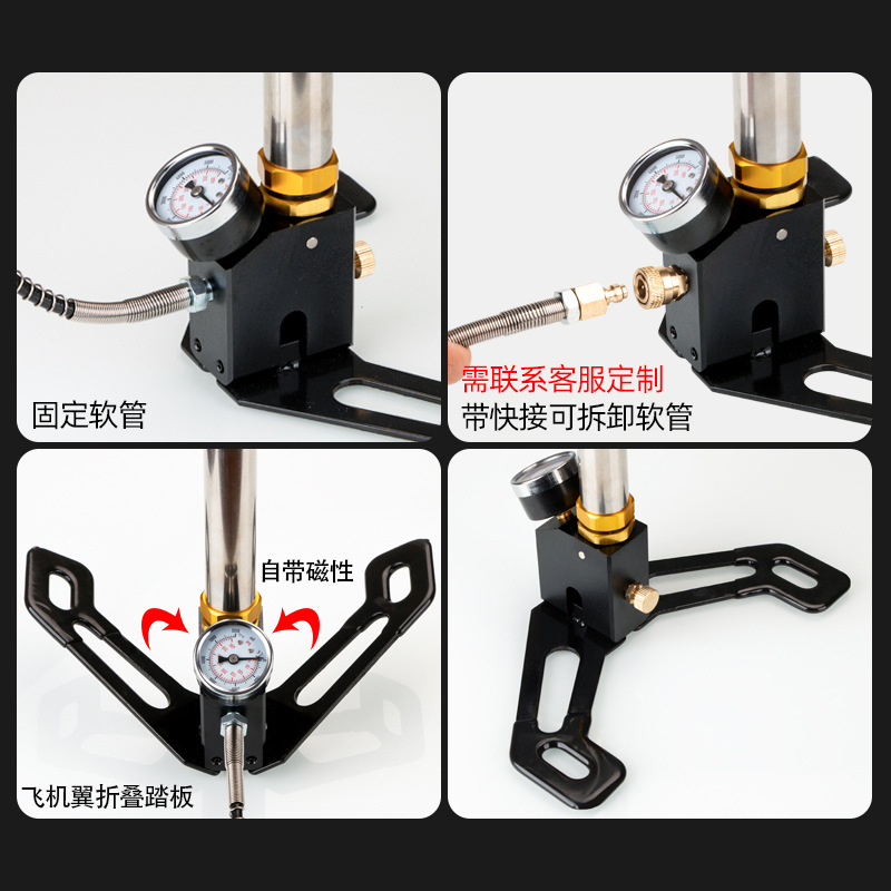 Source factory three-stage high pressure pump 30mpa 40mpa manual air pump 4500psi stainless steel