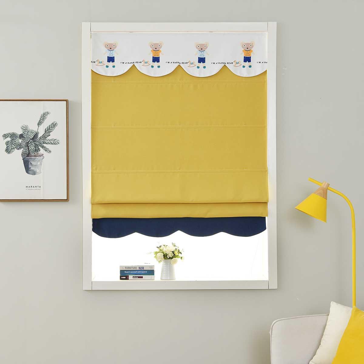 Children's Room Roman Blinds, Roll-Up Curtains, Full Blackout Bedroom Small Window Roller Blinds, Adjustable Curtains, Bay Window Short Curtains, Sunshade