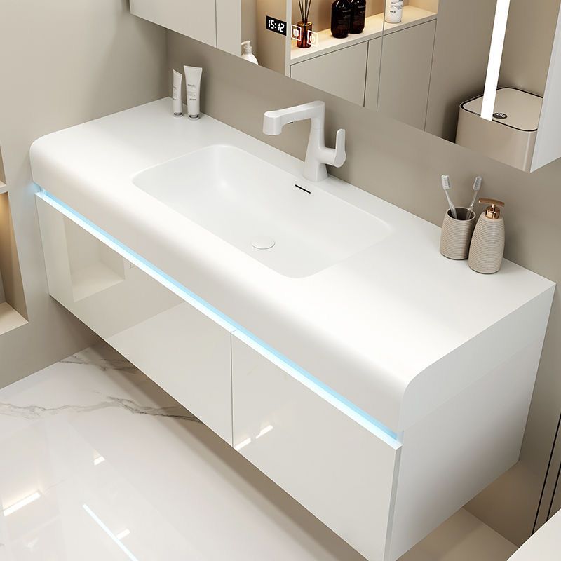 Light Luxury Modern Skin-Feel Integrated Bathroom Cabinet Simple Smart Bathroom Washroom Washbasin Combination