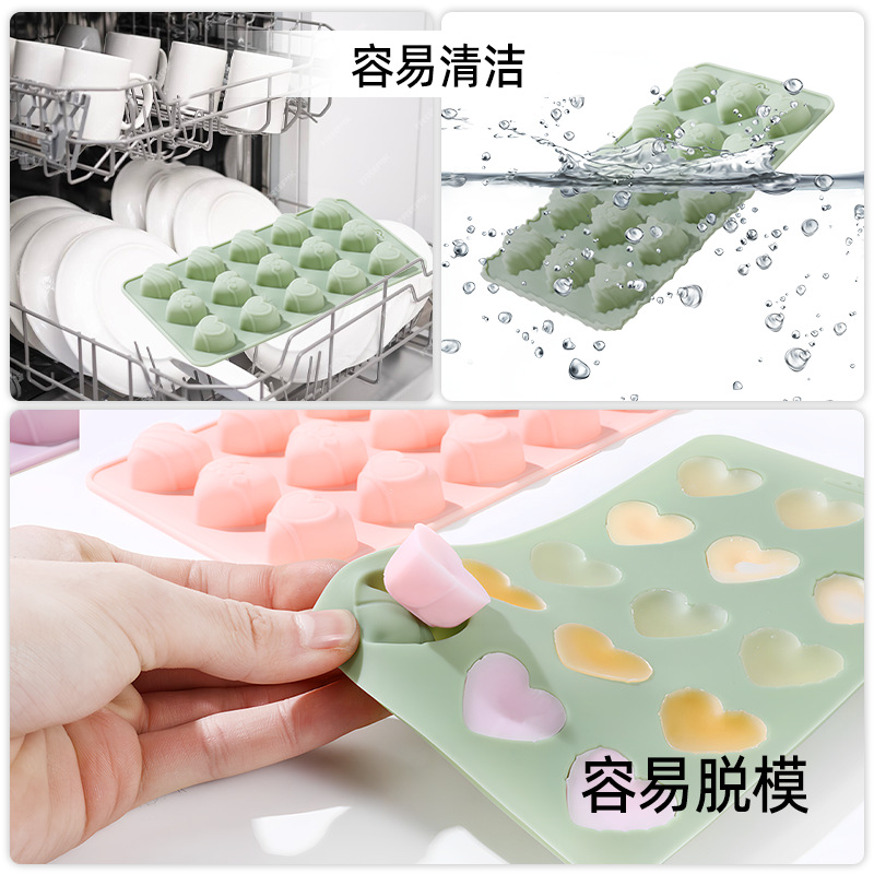 Food grade 18 love chocolate silicone mold creative diy easy demoulding high temperature baking cake mold