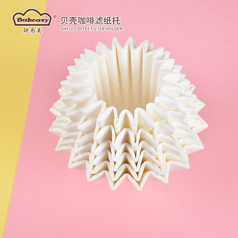 Origami Cake Filter Paper, Wavy Filter Paper, Shell-Shaped Coffee Filter Paper Holder Wholesale, Production of Hand-Brewed Coffee Filter Paper Holders