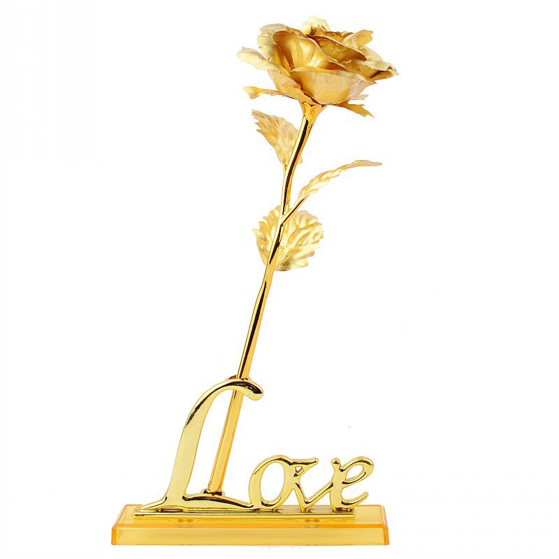 Delta Action Peripheral Gold-Etched Rose Model Red Wolf Valentine's Day Gold Foil Rose Toy Figure Gift