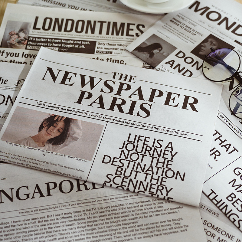 ins style English newspaper photography props decoration decoration online celebrity clothing home food shooting photography background paper