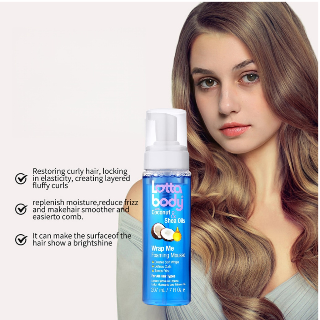 Cross-Border Coconut Oil Curly Hair Mousse Anti-Frizz Styling Coconut Oil Curly Hair Foam Mousse
