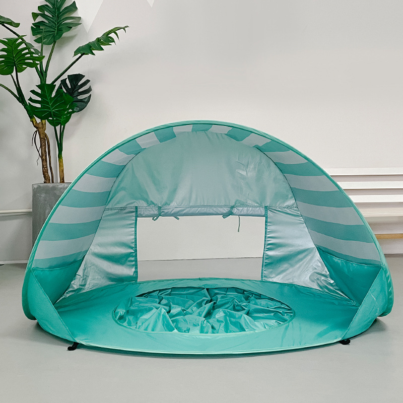 Baby Striped Beach Sun Protection Tent Outdoor Quick Open Children Toy Beach Tent Amazon Wholesale in stock