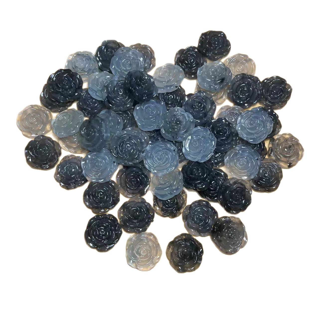 Natural Jadeite Rose Flower Bracelet DIY Accessory Pendant Manufacturer Wholesale