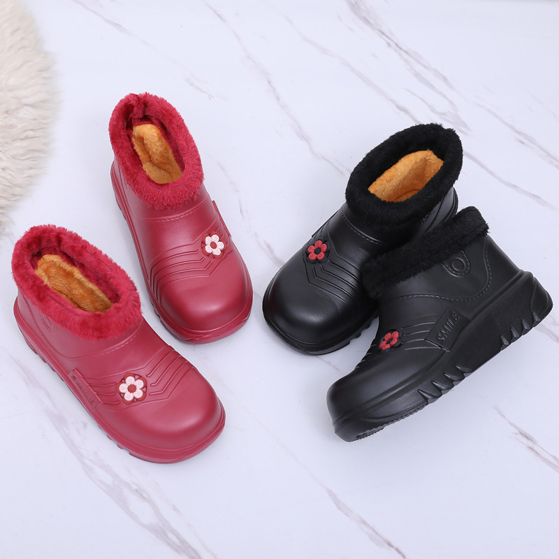Winter Waterproof Cotton Shoes for Men and Women, Warm and Lightweight Eva Snow Boots, Cold Storage Car Wash Kitchen Outdoor Work Cotton Shoes