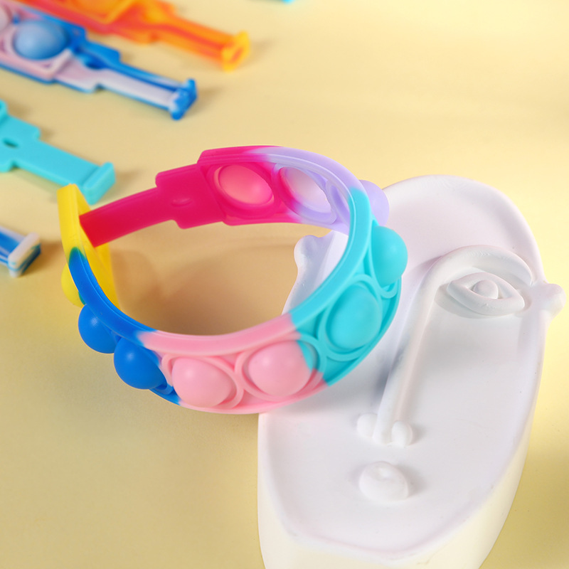New Colorfulful Bubble Ball Decompression Bracelet Kidsren's Fun Silicone Finger Bracelet Baby Educational Press Toy