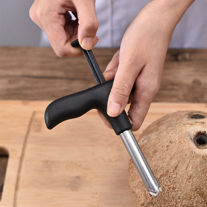 Factory wholesale stainless steel large coconut opener card creative tool coconut green shell opener coconut drilling opener