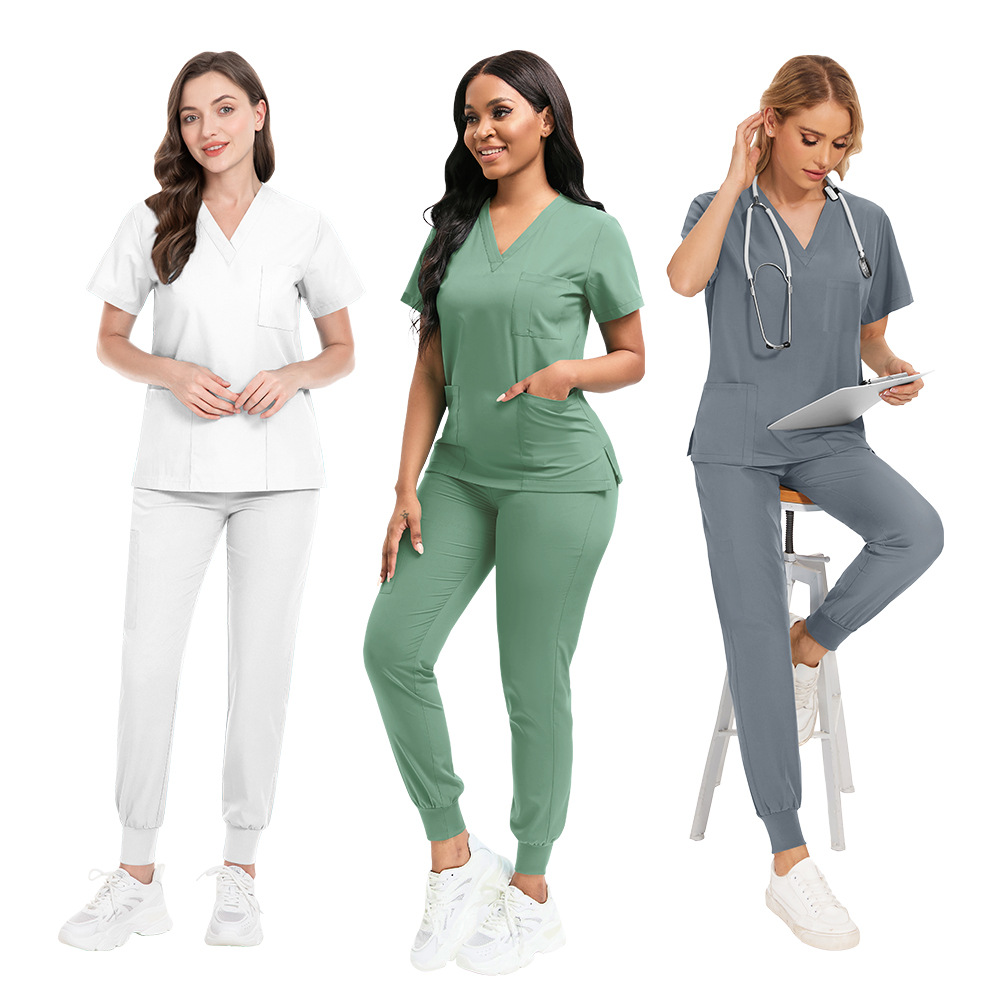 [Same Day Will Be Sent All Colors and Sized] Hand Wash Clothes for Men and Women, Quick-Drying Short-Sleeved Surgical Clothes, Nurse Pet Hospital Work Clothes