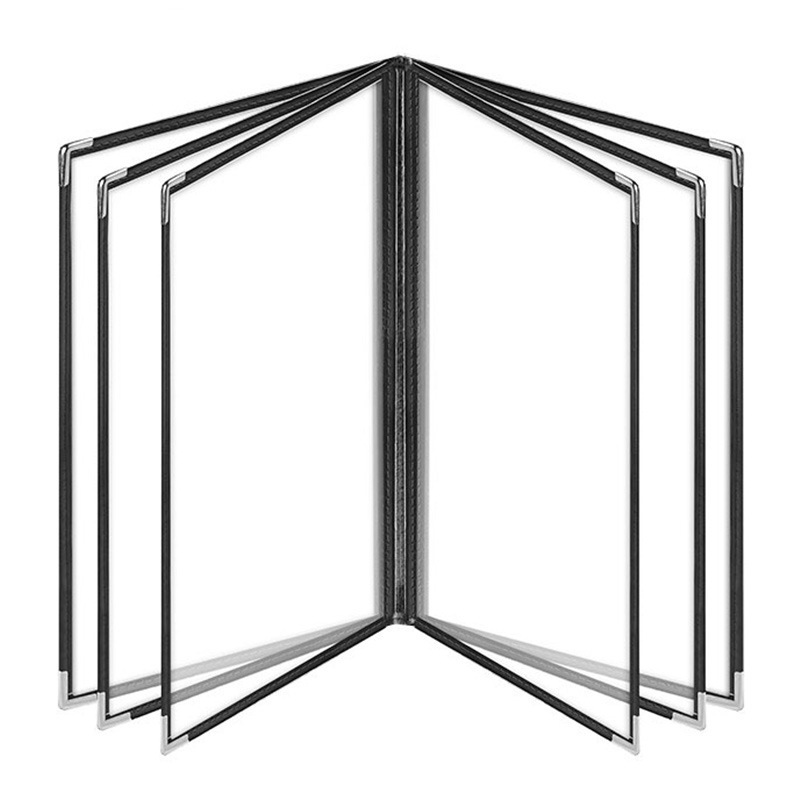 Cross-border transparent pvc loose-leaf menu this hotel menu clip restaurant cash register clip price list a4 leather menu book
