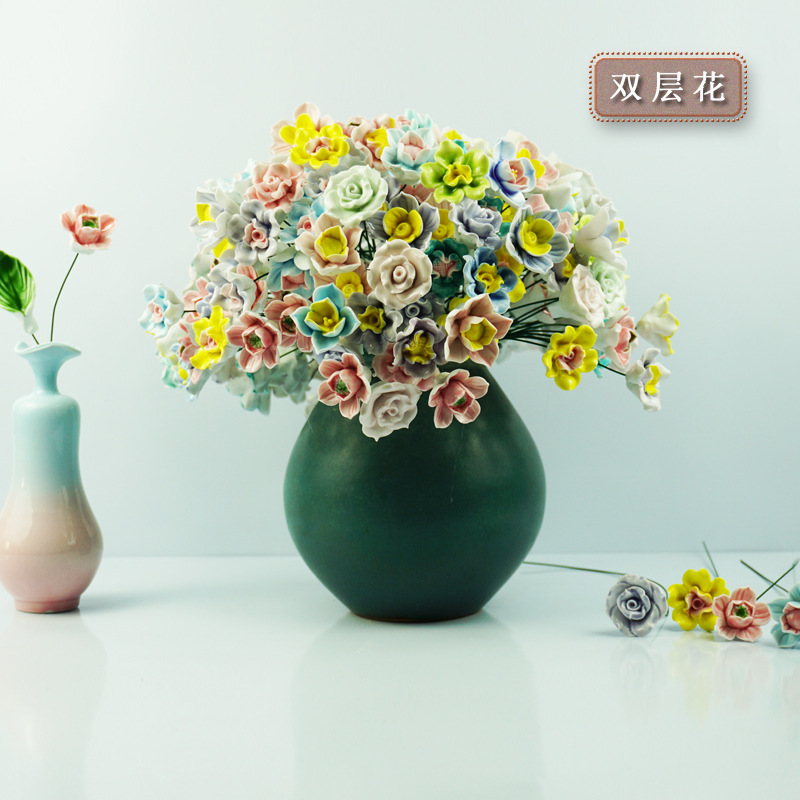 Ceramic Flowers Jingdezhen High-Temperature Florals Handmade Artificial Flowers Eternal Flowers Decorations Creative Gifts
