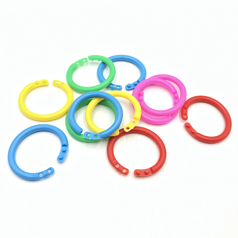 Double-Button Plastic Book Ring Loose-Leaf Ring Colorful Card Binding Ring Movable Ring Creative Handbook Loose-Leaf Ring Book Ring Buckle