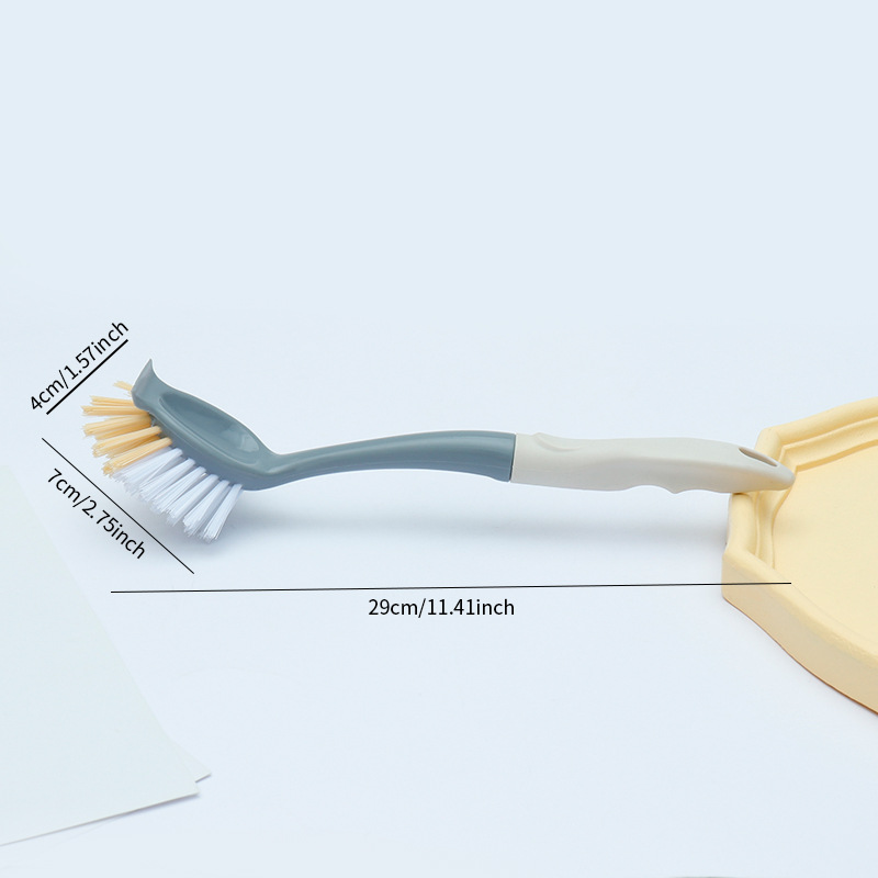 Plastic pot brush with spatula dish brush hanging non-stick oil long handle pot brush stove brush cleaning brush recommend