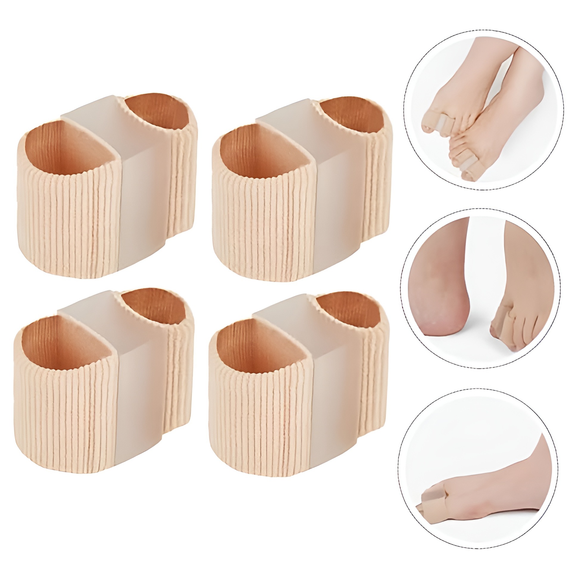 2025 Cross-Border Toe Separator Corrector Thumb Valgus Orthosis Double Hole Toe Correction Set Unisex