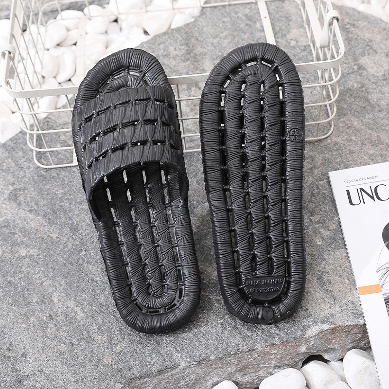 Cross-Border Temu Dropshipping Couple's Water-Draining Slippers Indoor Non-Slip Home Bathroom Slippers Soft-Soled Eva Slippers Wholesale