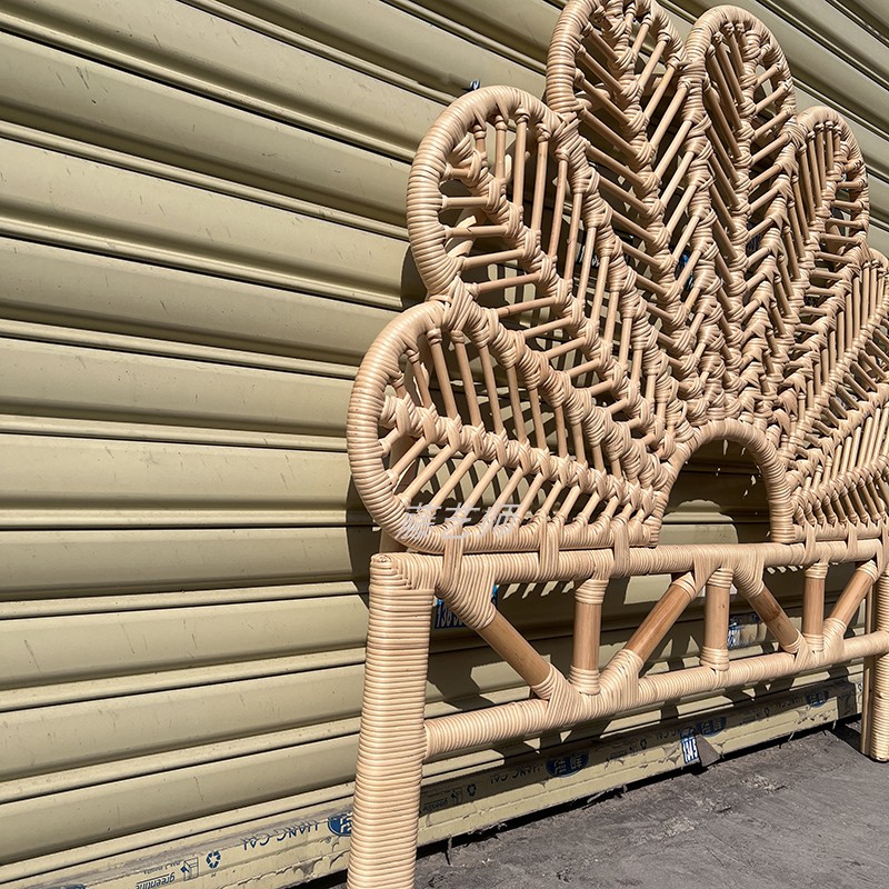 Nordic Ins Children's Room Children's Rattan Bed Hotel Homestay Indonesian Real Rattan Bedside Screen Single Child Rattan Bed