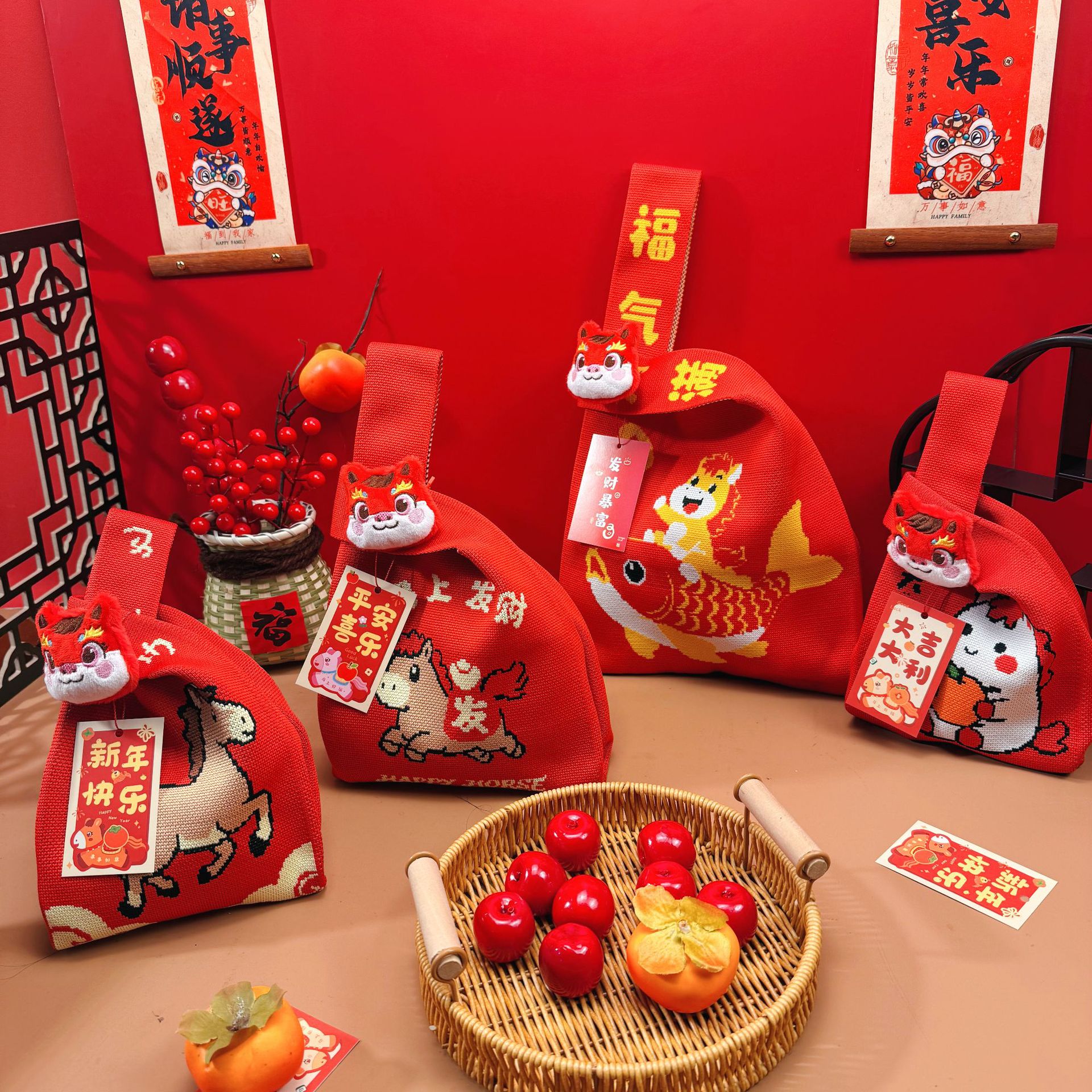 New New Year gift lucky bag gift bag large capacity vest bag vest bag trendy knitted handbag all-matching