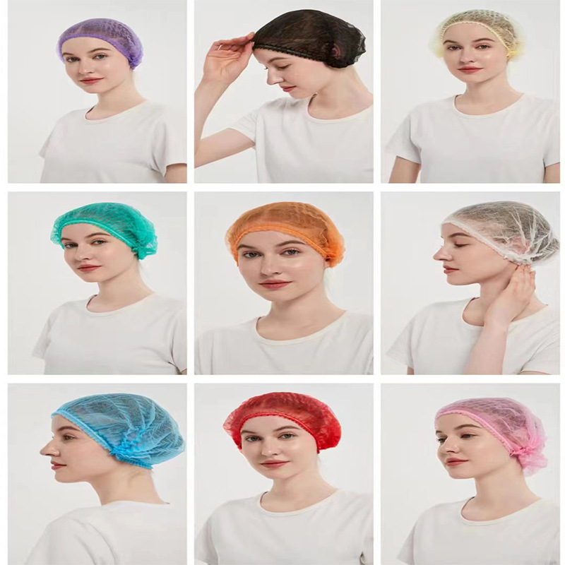 Disposable hat headgear non-woven kitchen cap breathable hair cap workshop dustproof work cap food factory wholesale