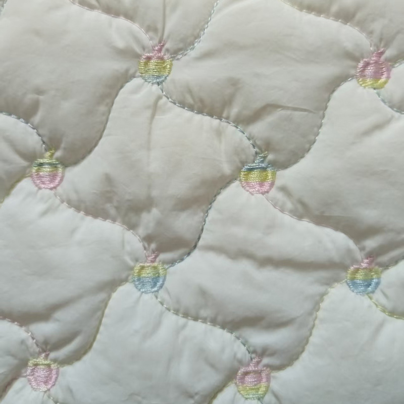Embroidered Fabric Polyester Fabric Quilted Quilted Yarn-Dyed Rope Embroidered Heart Bag Cotton Coat Embroidered Fabric