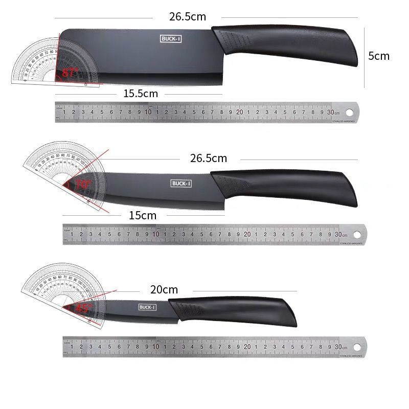 Black Steel Small Kitchen Knife Women's Knife Stainless Steel Black Blade Chef Knife Household Fruit Knife Seven-piece Gift Knife suit