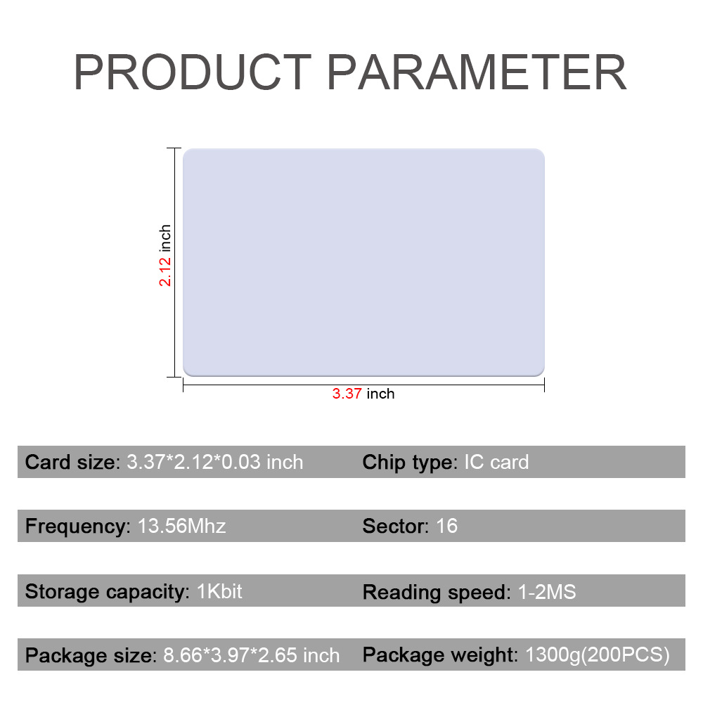 Icid White Card M1 Chip Sensor Authorized Access Control Card Community Property Owner Apartment Elevator Card Contactless Nfc Card