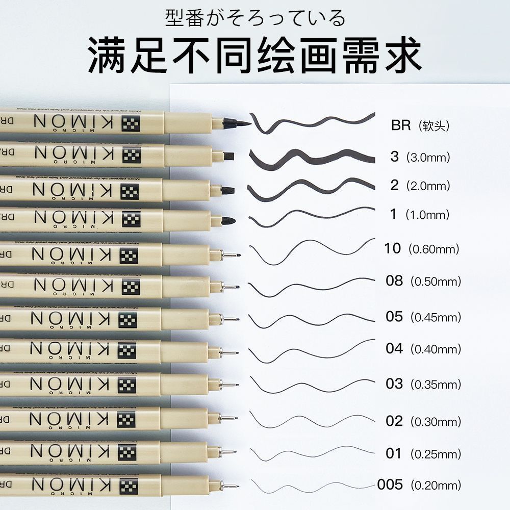 Art Outline Pen Painting Waterproof Comic Stroke Hand-Painted Design Black Needle Pen Art Special