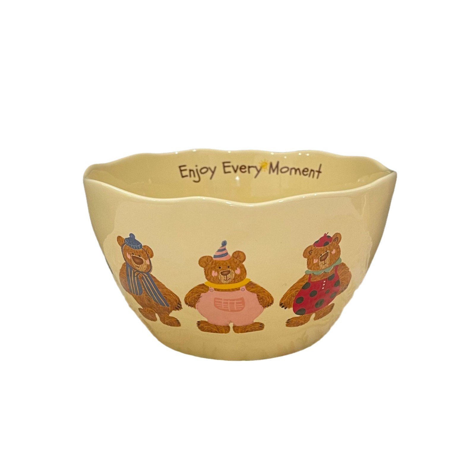 Cute Modern Three Bear Ceramic Tableware Rice Bowl Plate Set