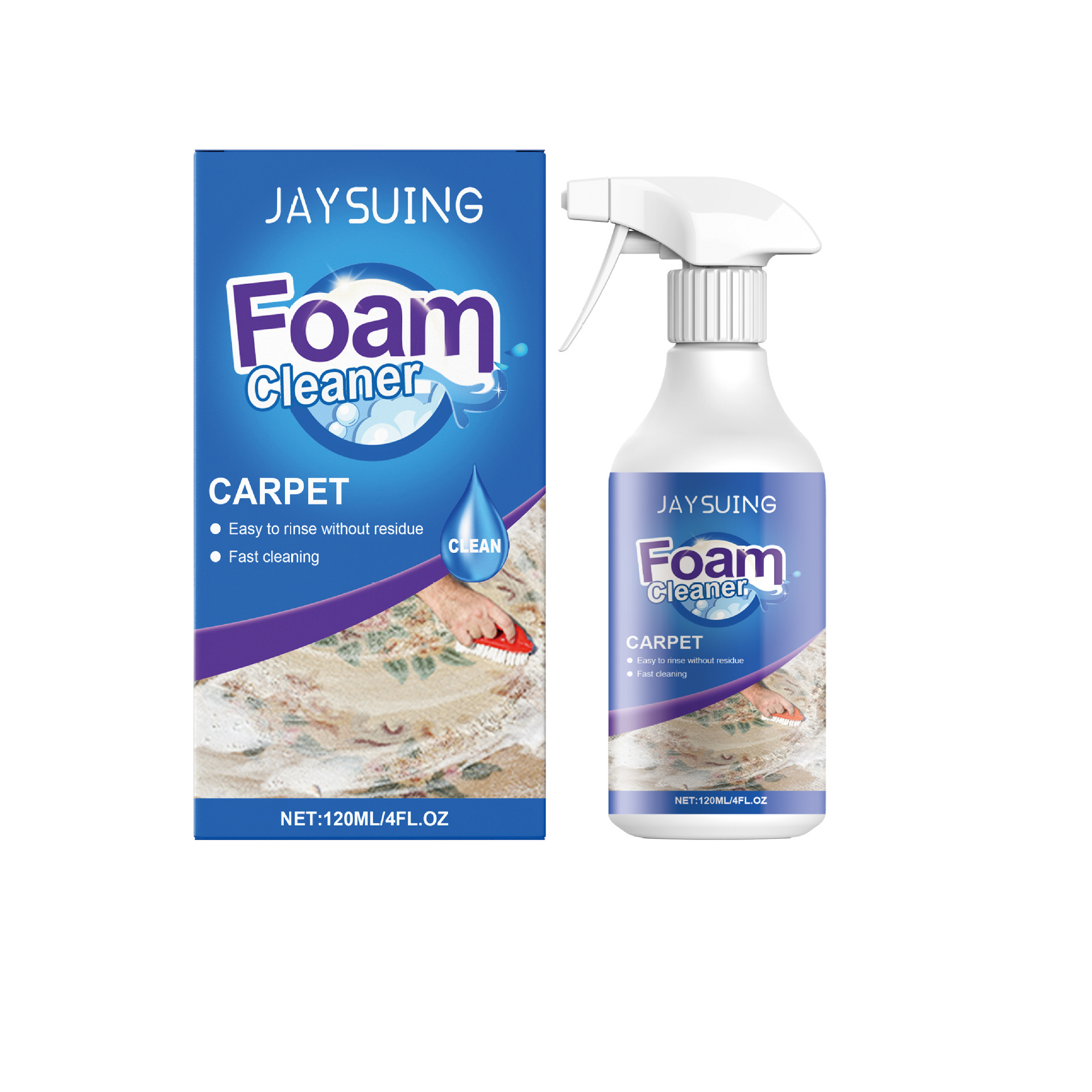 Jaysuing Carpet Foam Cleaner Cleaning Carpet Fabric Products Stubborn Stains Foam Cleaner