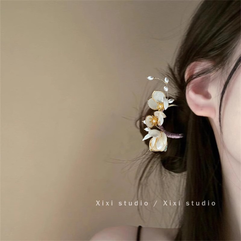 Gentle Elegant Magnolia U-Shaped Hairpin New Chinoiserie Metal Hairpin Ancient Style Han Dynasty Accessories Hairpin Headdress