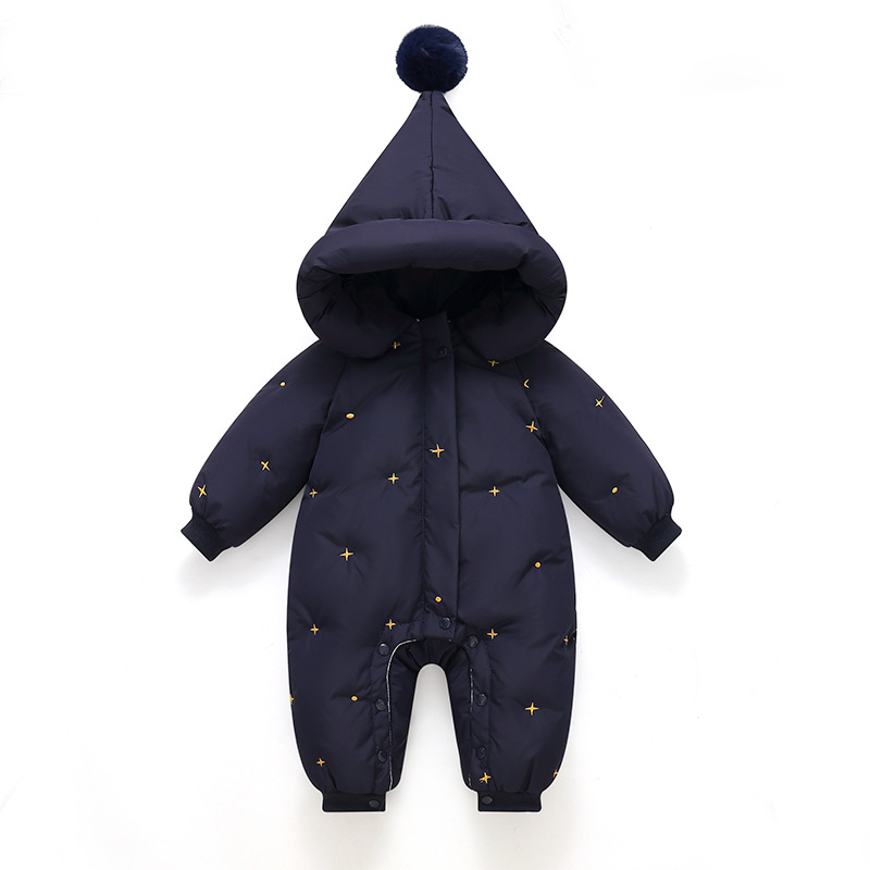 2025 Baby Boy and Girl Baby down Jacket Jumpsuit Infant Crawling Suit Thickeneded Newborn Red New Year's Greetings Suit