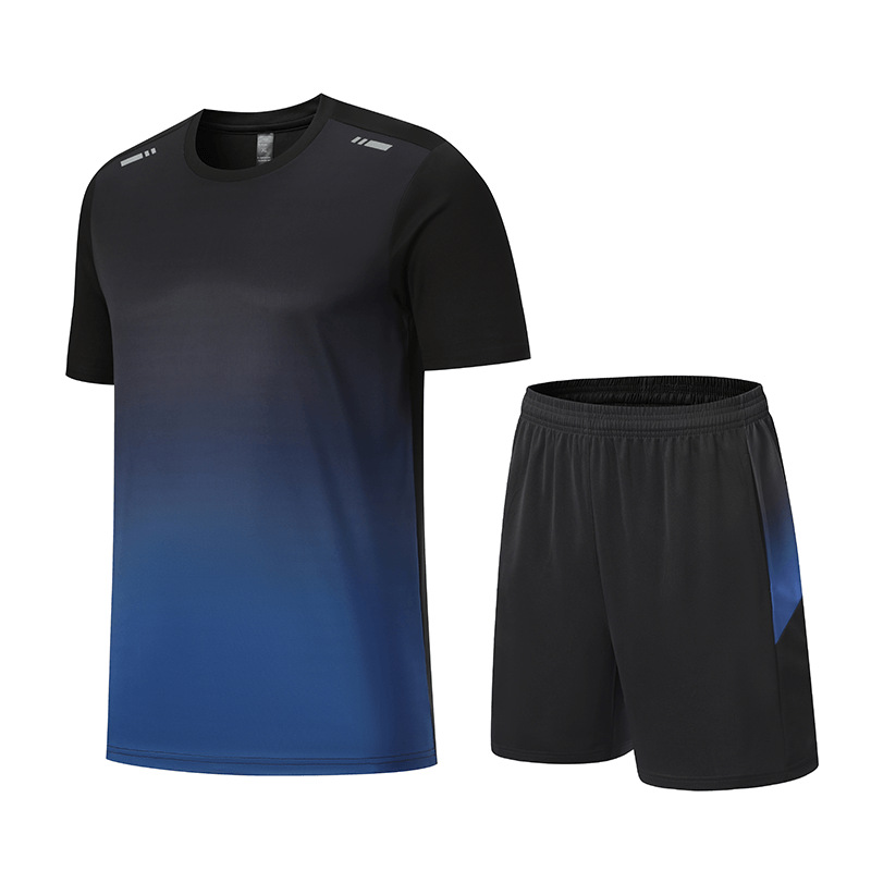 Cross-Border Quick-Drying Sports Suit Men's Short-Sleeved T-Shirt Summer Running Sports Training Fitness Guangzhou Sportswear