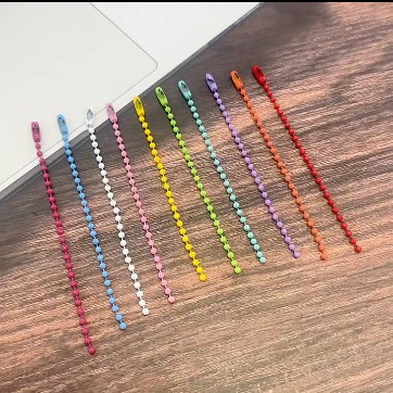 Colorful Paint Wave Bead Chain Iron Bead Chain Tag Chain DIY Metal Bead Chain Colorfulful Goo Card Bead Chain Large Quantity in Stock