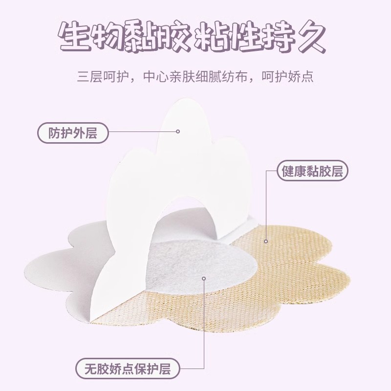 Disposable Non-woven Breast Sticker Breast Sticker Summer Thin Breathable Invisible Anti-bump Anti-running Nipple Sticker for Women and Men