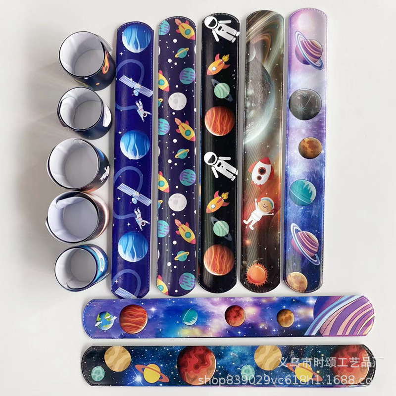 Printed Space Series Snap Bracelets Children's Interstellar Party Classroom Gifts Snap Bracelets Starry Sky Trendy