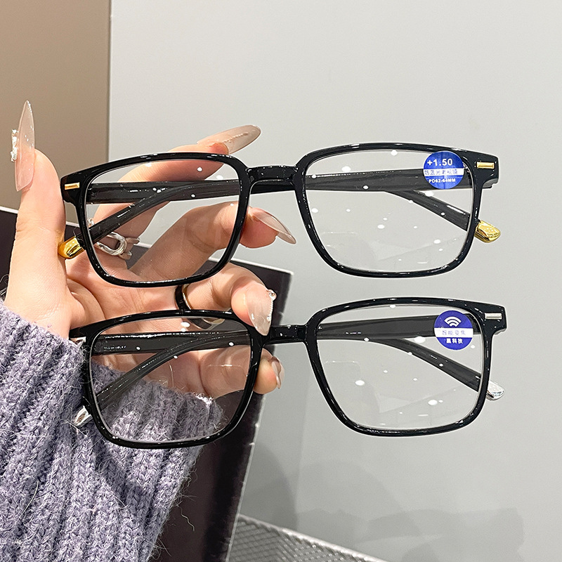 Очки в одном стиле для мужчин и женщин, квадратная рамка, противоскользящие, новые большие очки, защищающие от синего света, модные очки для чтения с высокой четкостью