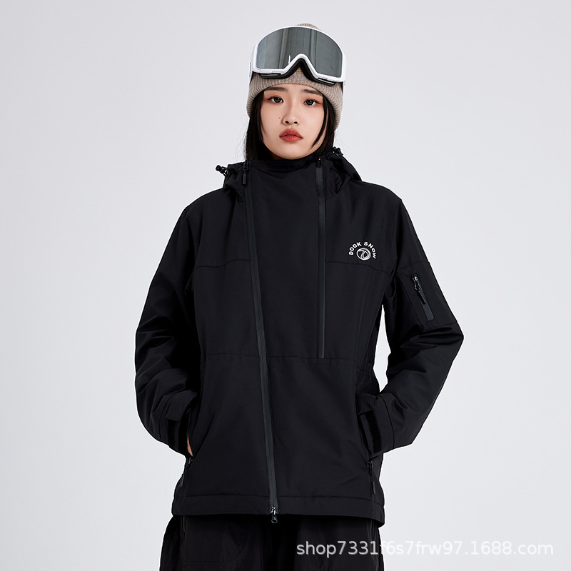 2023 new ski suit top women's fleece windproof waterproof wear-resistant niche simple American style double veneer men 547