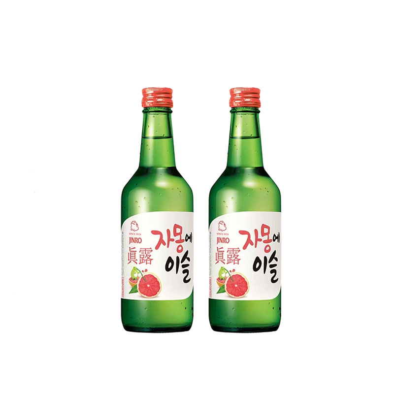 Korean Imported Jinro Grapefruit-Flavored Liqueur, Jinro Soju, Low-Alcohol Liqueur, Fruity Liquor, 360ml Refreshing