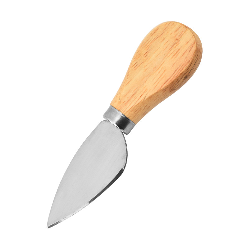 Factory in stock Stainless Steel Oak Handle Cheese Knife Four-piece Cream Cheese Pizza Cutter Cake Shovel Knife Set