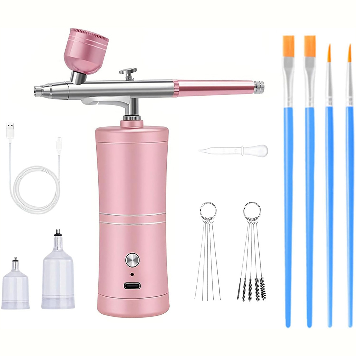Cross-Border Airbrush Gun Electric Acrylic Paint Spray Gun Set Touch-Up Dyeing Manicure Smudge Spray Gun High-Pressure Oxygen Injection