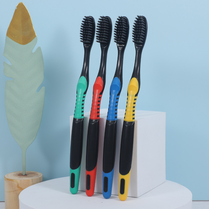Manufacturers wholesalers super department store bamboo charcoal high density colorful adult soft bristle toothbrush family