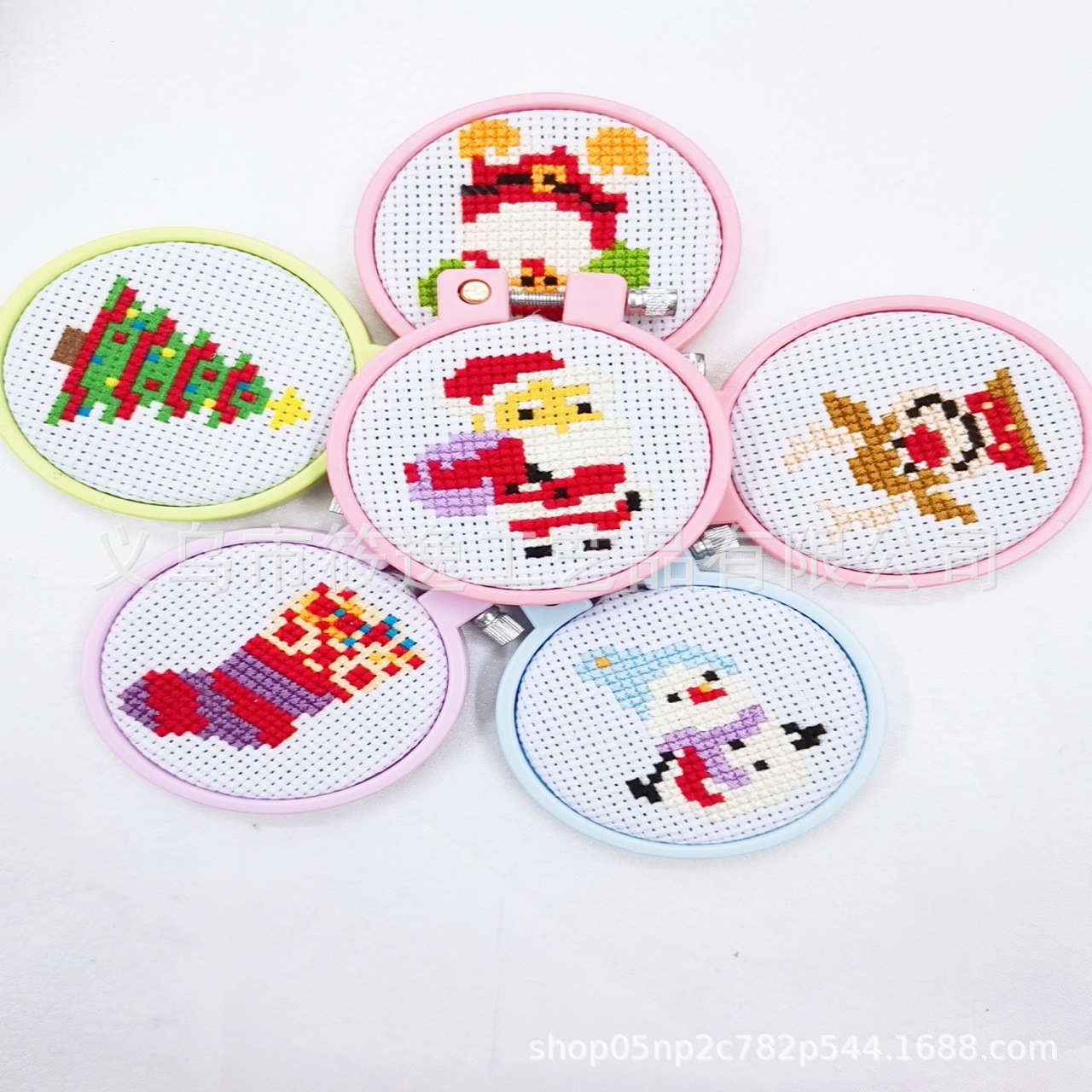 diy Christmas children cross stitch embroidery material bag keychain backpack buckle children handmade embroidery material bag