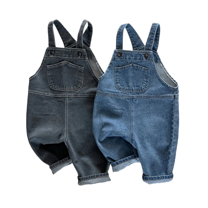 Children's Overalls Jeans Spring and Autumn 2025 Boys and Girls Baby Casual Pants Versatile Infant Overalls Trendy